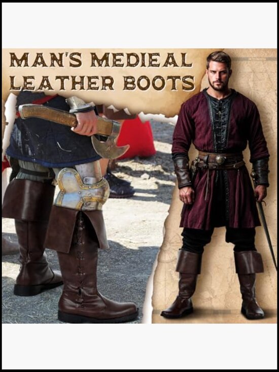 Medieval Pirate Boots Lace Up Gothic Viking Costume Shoes Footwear main image 7